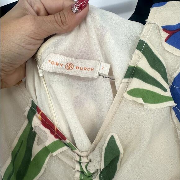Tory Burch Painted Iris Clarissa Dress Sz 2 - Picture 5 of 8